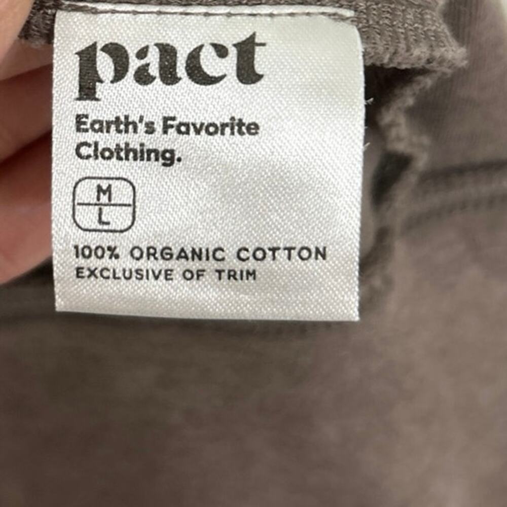 Pact Airplane Cardigan Organic Cotton Open Front Drapey Pocket Sweater M/L Brown - Picture 12 of 14